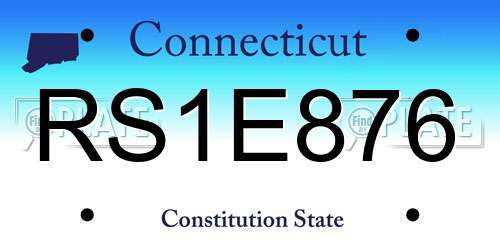 RS1E876 Connecticut License Plate