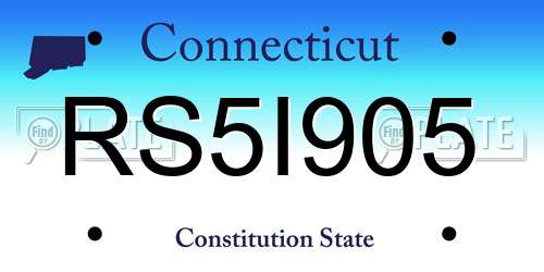 RS5I905 Connecticut License Plate