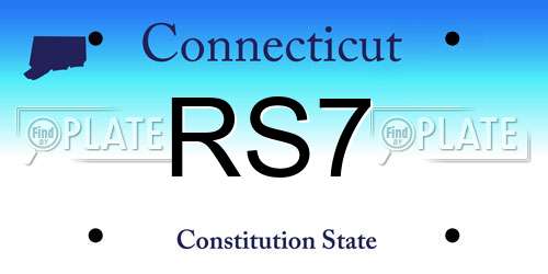 RS7 Connecticut License Plate