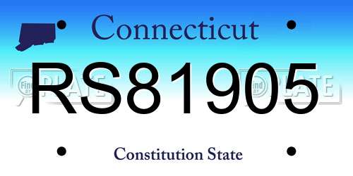 RS81905 Connecticut License Plate