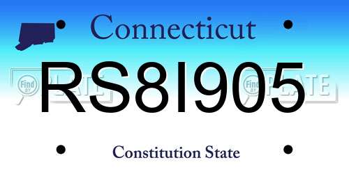 RS8I905 Connecticut License Plate