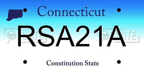 RSA21A Connecticut License Plate