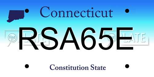 RSA65E Connecticut License Plate