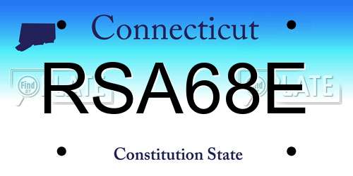 RSA68E Connecticut License Plate