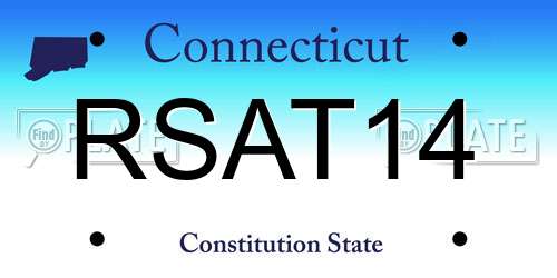 RSAT14 Connecticut License Plate