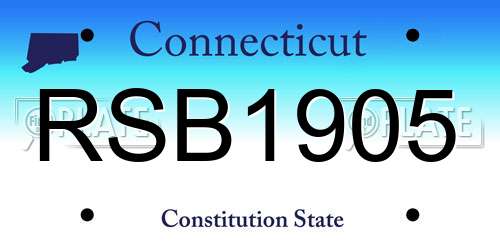 RSB1905 Connecticut License Plate