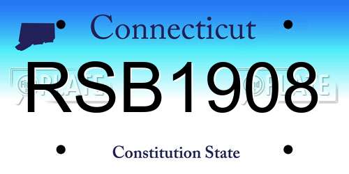 RSB1908 Connecticut License Plate