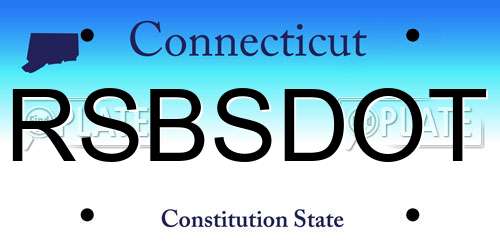 RSBSDOT Connecticut License Plate