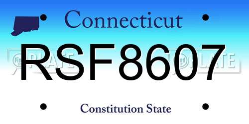 RSF8607 Connecticut License Plate