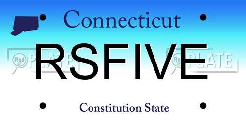 RSFIVE Connecticut License Plate