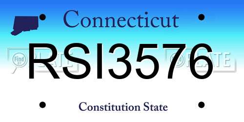 RSI3576 Connecticut License Plate