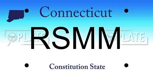 RSMM Connecticut License Plate