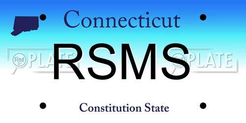 RSMS Connecticut License Plate