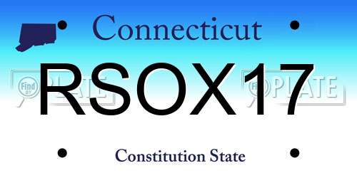 RSOX17 Connecticut License Plate
