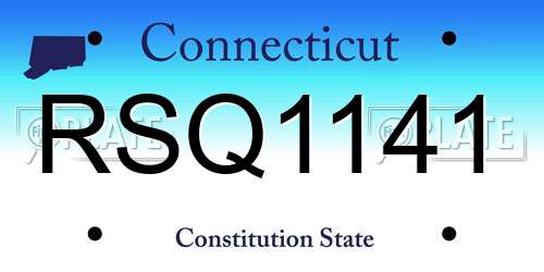RSQ1141 Connecticut License Plate
