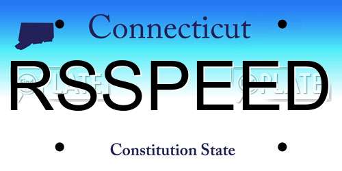 RSSPEED Connecticut License Plate
