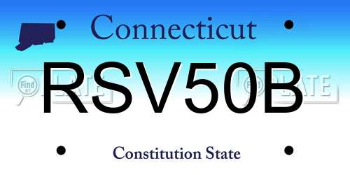 RSV50B Connecticut License Plate