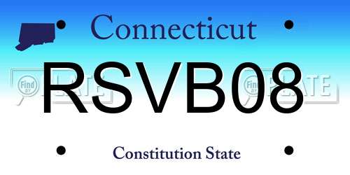 RSVB08 Connecticut License Plate