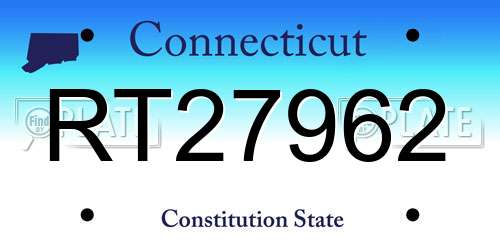 RT27962 Connecticut License Plate