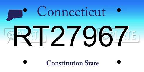 RT27967 Connecticut License Plate