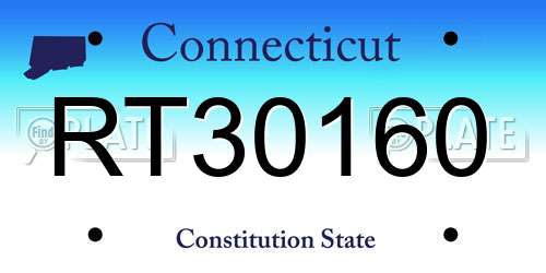 RT30160 Connecticut License Plate