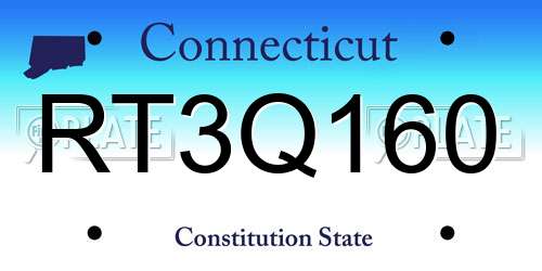 RT3Q160 Connecticut License Plate