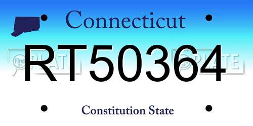 RT50364 Connecticut License Plate