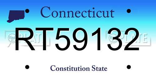 RT59132 Connecticut License Plate