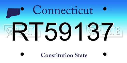 RT59137 Connecticut License Plate