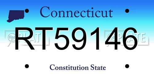 RT59146 Connecticut License Plate