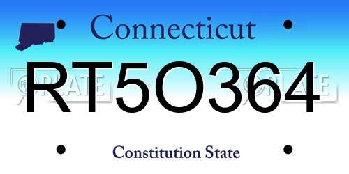 RT5O364 Connecticut License Plate
