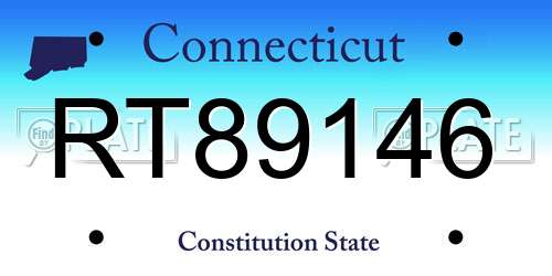 RT89146 Connecticut License Plate