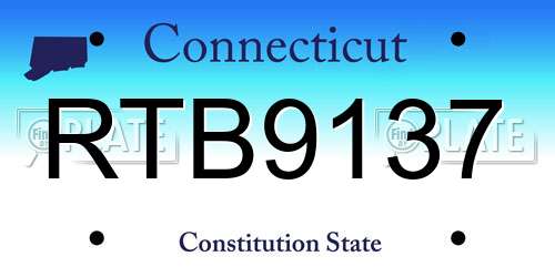 RTB9137 Connecticut License Plate