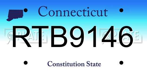 RTB9146 Connecticut License Plate
