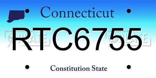 RTC6755 Connecticut License Plate