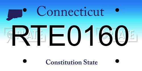 RTE0160 Connecticut License Plate