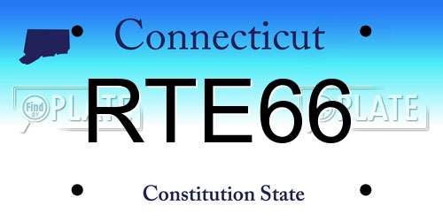 RTE66 Connecticut License Plate