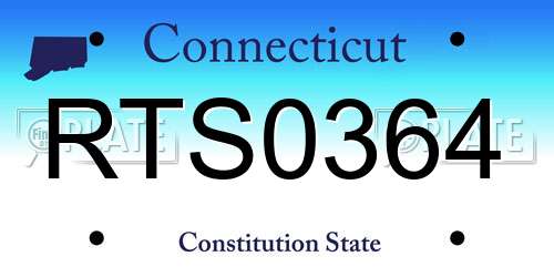 RTS0364 Connecticut License Plate