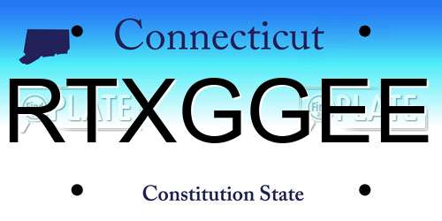 RTXGGEE Connecticut License Plate
