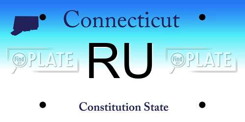 RU Connecticut License Plate