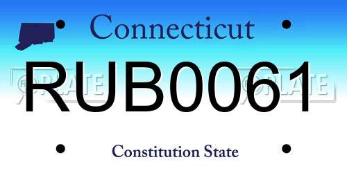 RUB0061 Connecticut License Plate