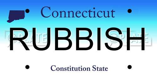 RUBBISH Connecticut License Plate