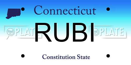 RUBI Connecticut License Plate