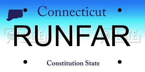RUNFAR Connecticut License Plate
