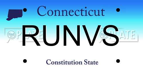 RUNVS Connecticut License Plate