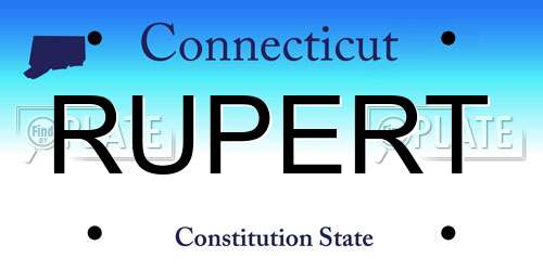 RUPERT Connecticut License Plate