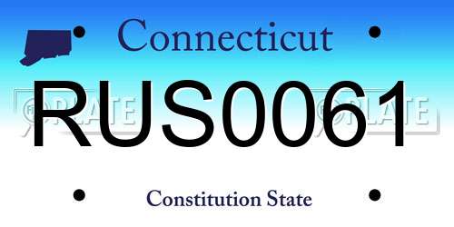 RUS0061 Connecticut License Plate