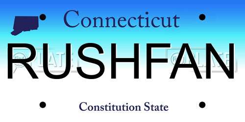RUSHFAN Connecticut License Plate