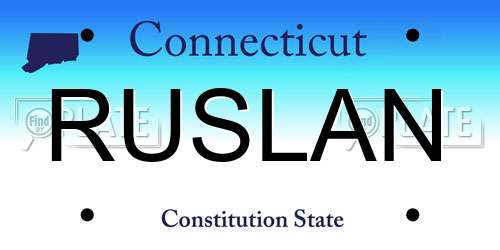RUSLAN Connecticut License Plate