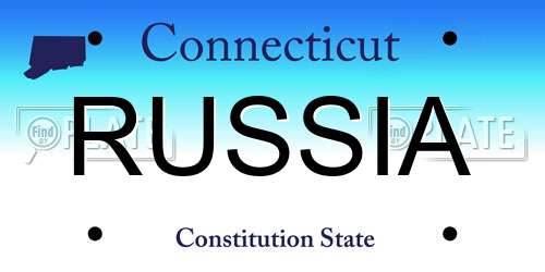 RUSSIA Connecticut License Plate